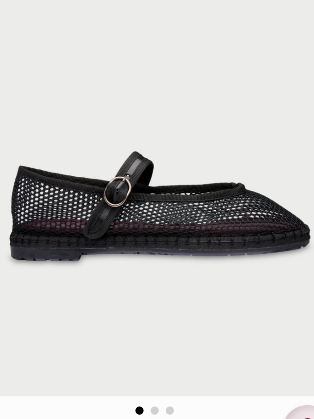 FLABELUS Isabella Black Mesh Mary Jane Flats